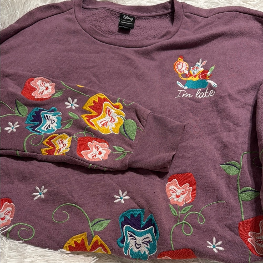 Disney Kids Floral Embroidered Shirt - Purple
